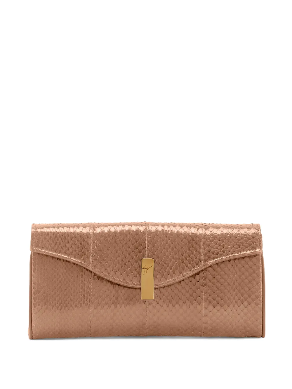 Giuseppe Zanotti FLUTIE snakeskin clutch bag | Neutrals | Image 1