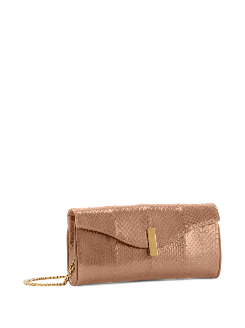 Giuseppe Zanotti FLUTIE clutch met slangen-effect Beige