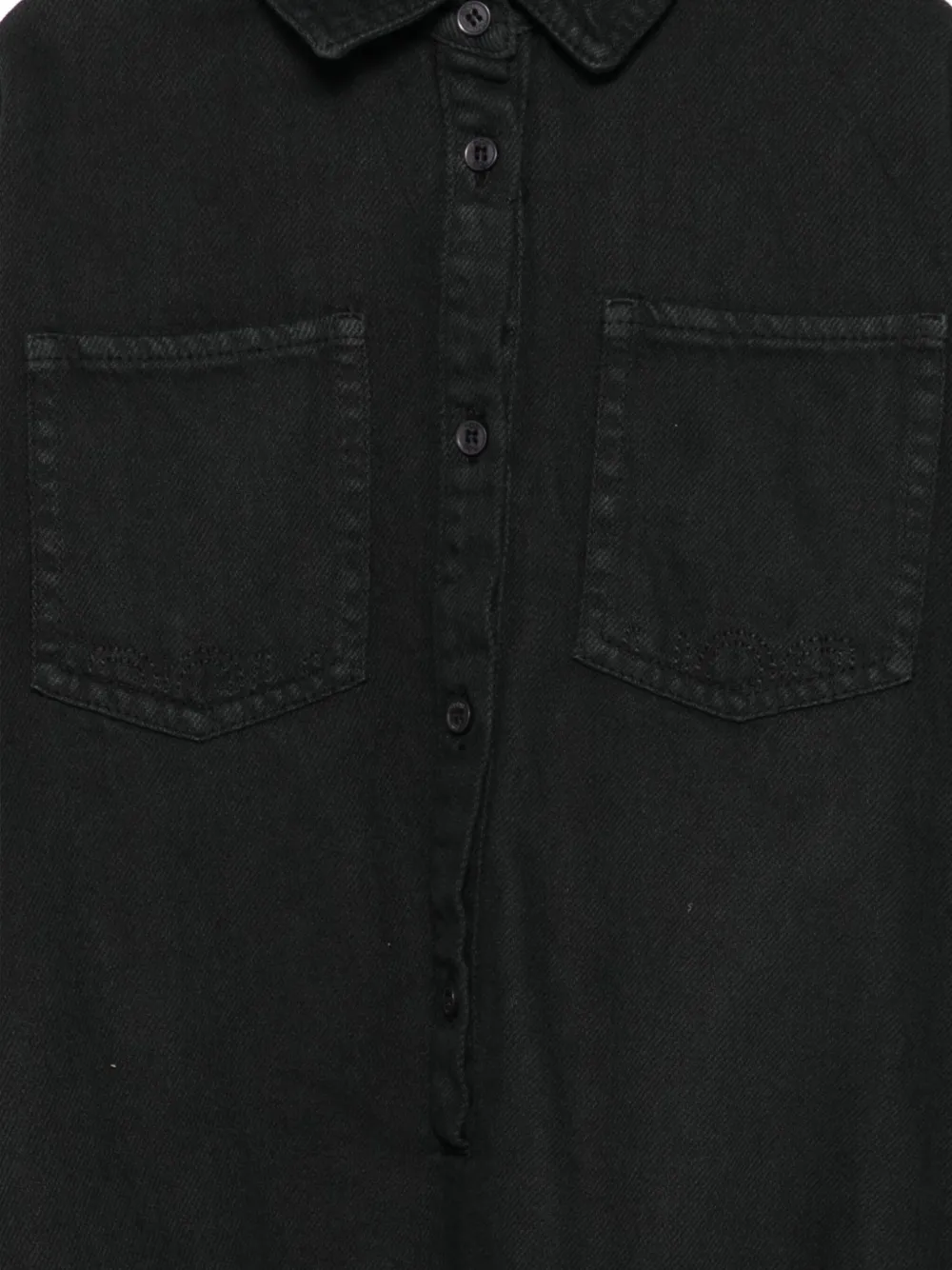 Douuod Kids Gesmockt shirt met knoopsluiting Zwart