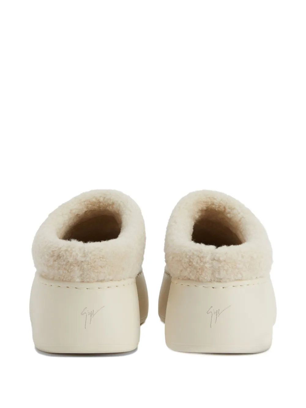 Giuseppe Zanotti Gz League Shearling Platform Slippers In Multi