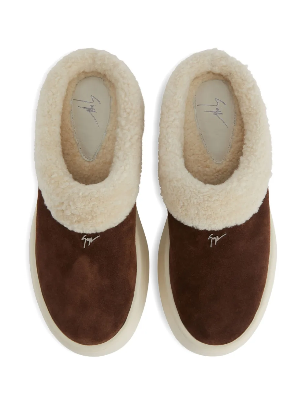 Giuseppe Zanotti Gz League Shearling Platform Slippers In Multi