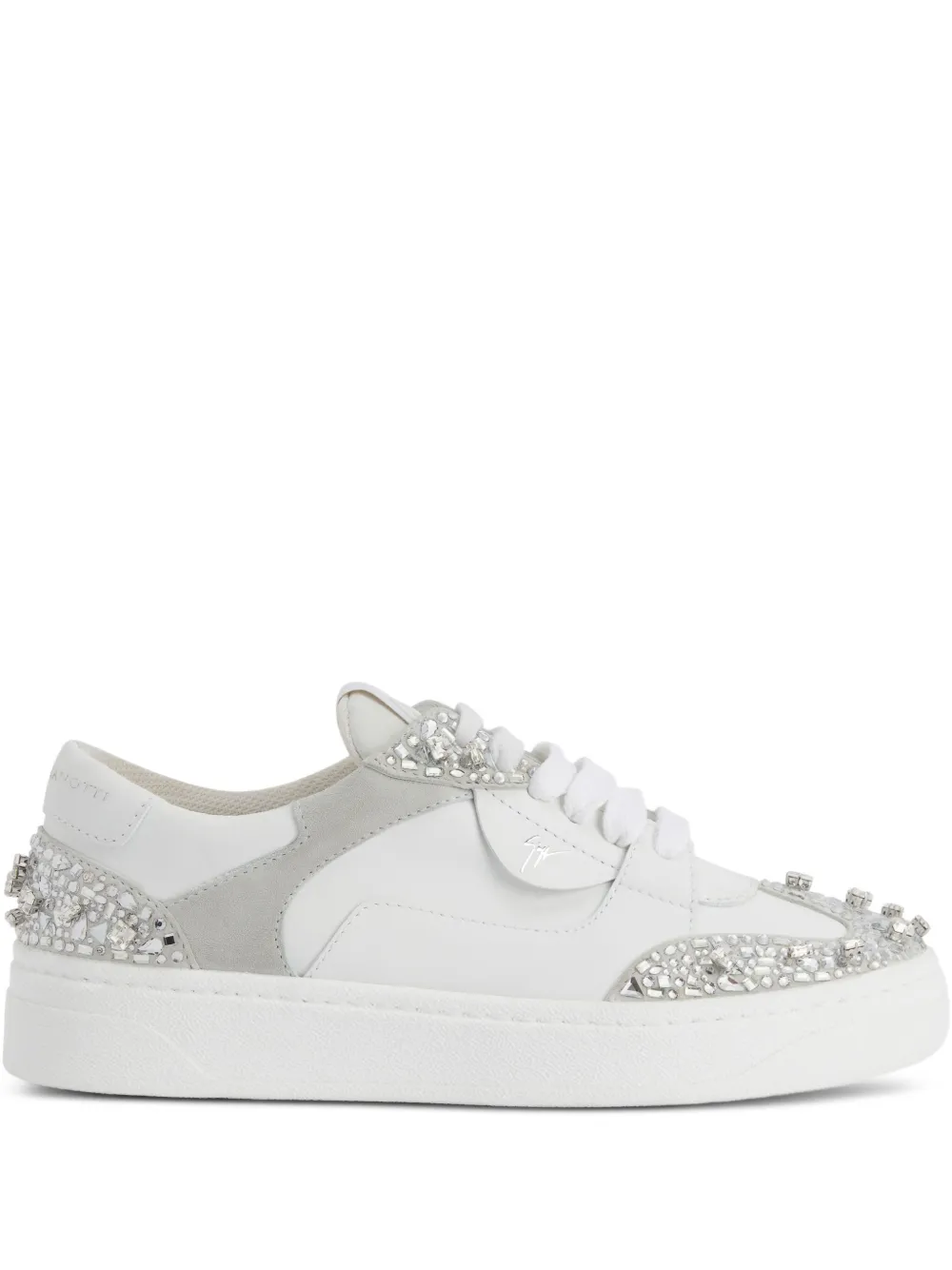 Giuseppe Zanotti GZ94 sneakers met stras en kralen Wit