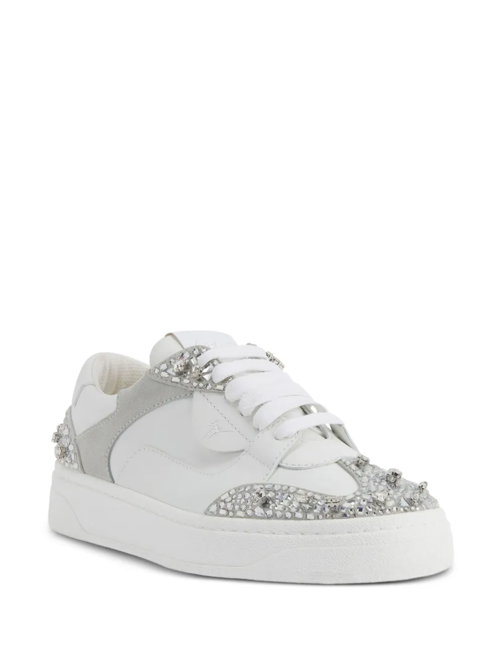 Giuseppe Zanotti GZ94 sneakers met stras en kralen Wit