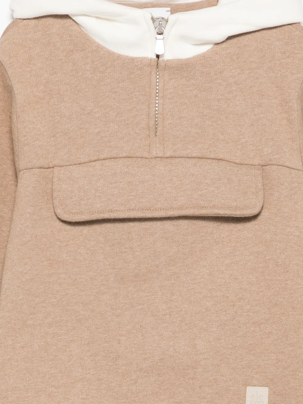 Eleventy Hooded Half-zip Sweatshirt In Brown