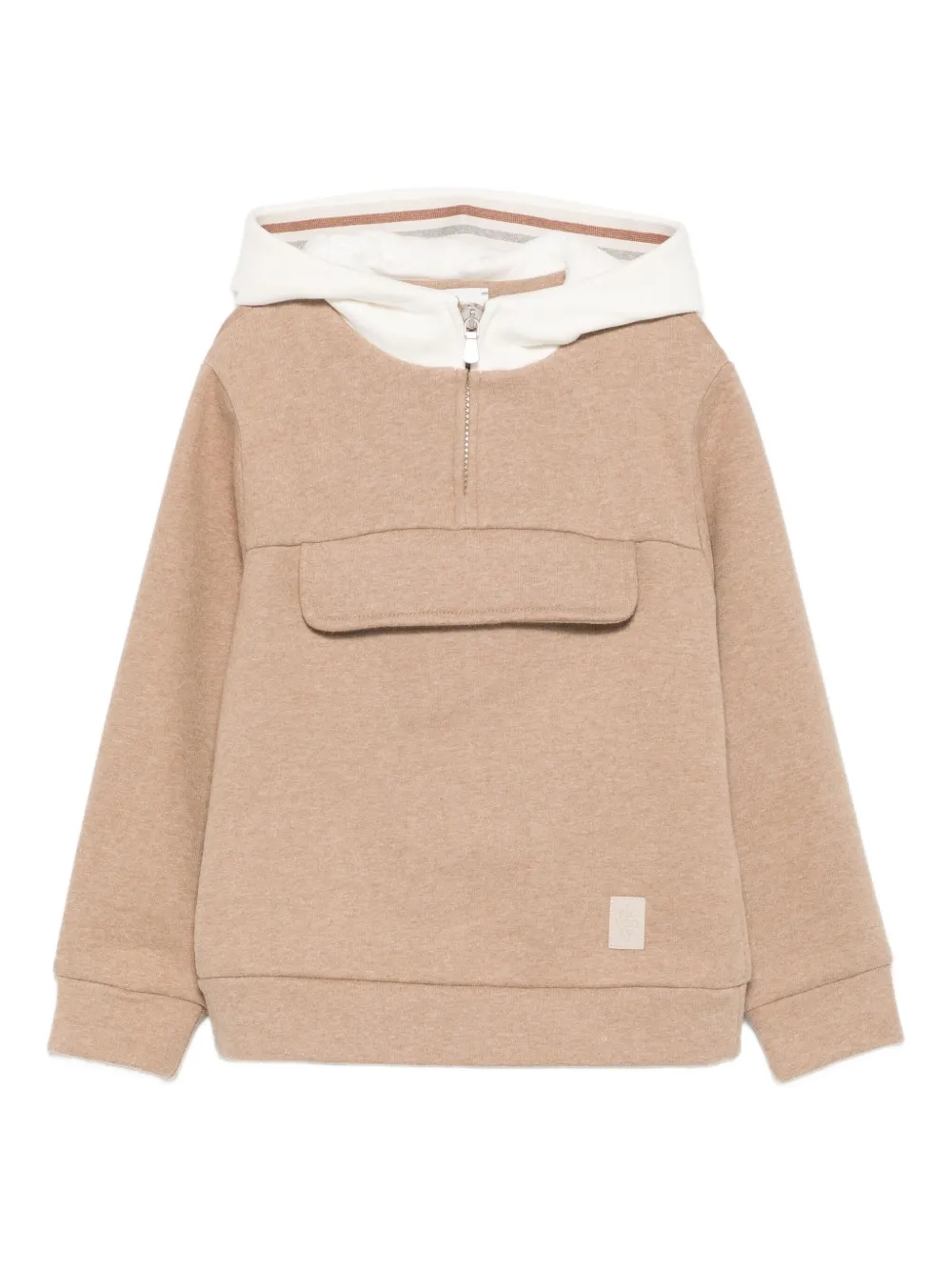 Eleventy Kids hooded half-zip sweatshirt | Neutrals | Image 1