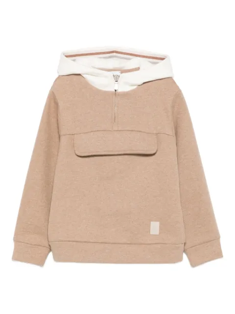 Eleventy Kids hooded half-zip sweatshirt