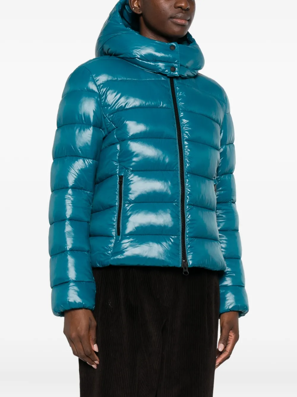 Save The Duck Hooded Padded Jacket In Blue