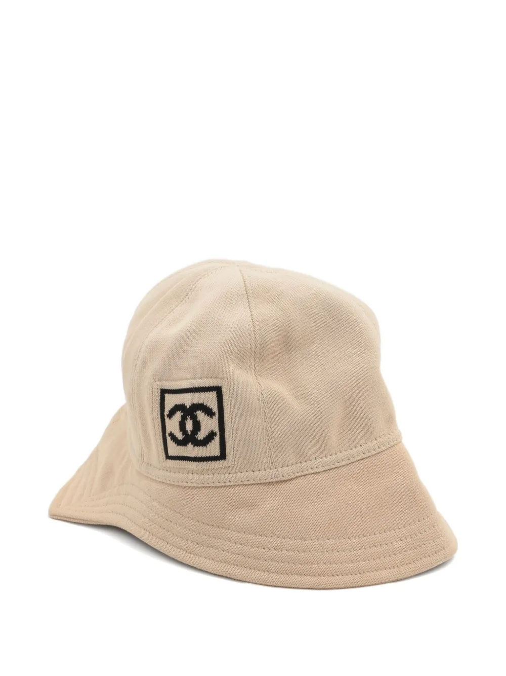 Pre-owned Chanel 2000s Interlocking Cc Bucket Hat In Neutral