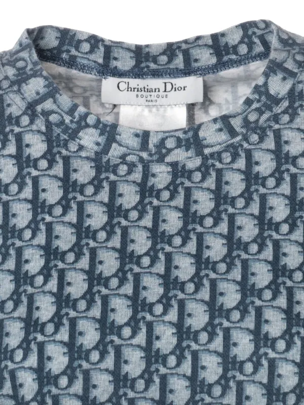 クリスチャンディオール　トロッタ　シャツ　Tシャツ　未使用　ブルー クリスチャンディオール Dior トロッター柄 Tシャツ ブルー ミニ
