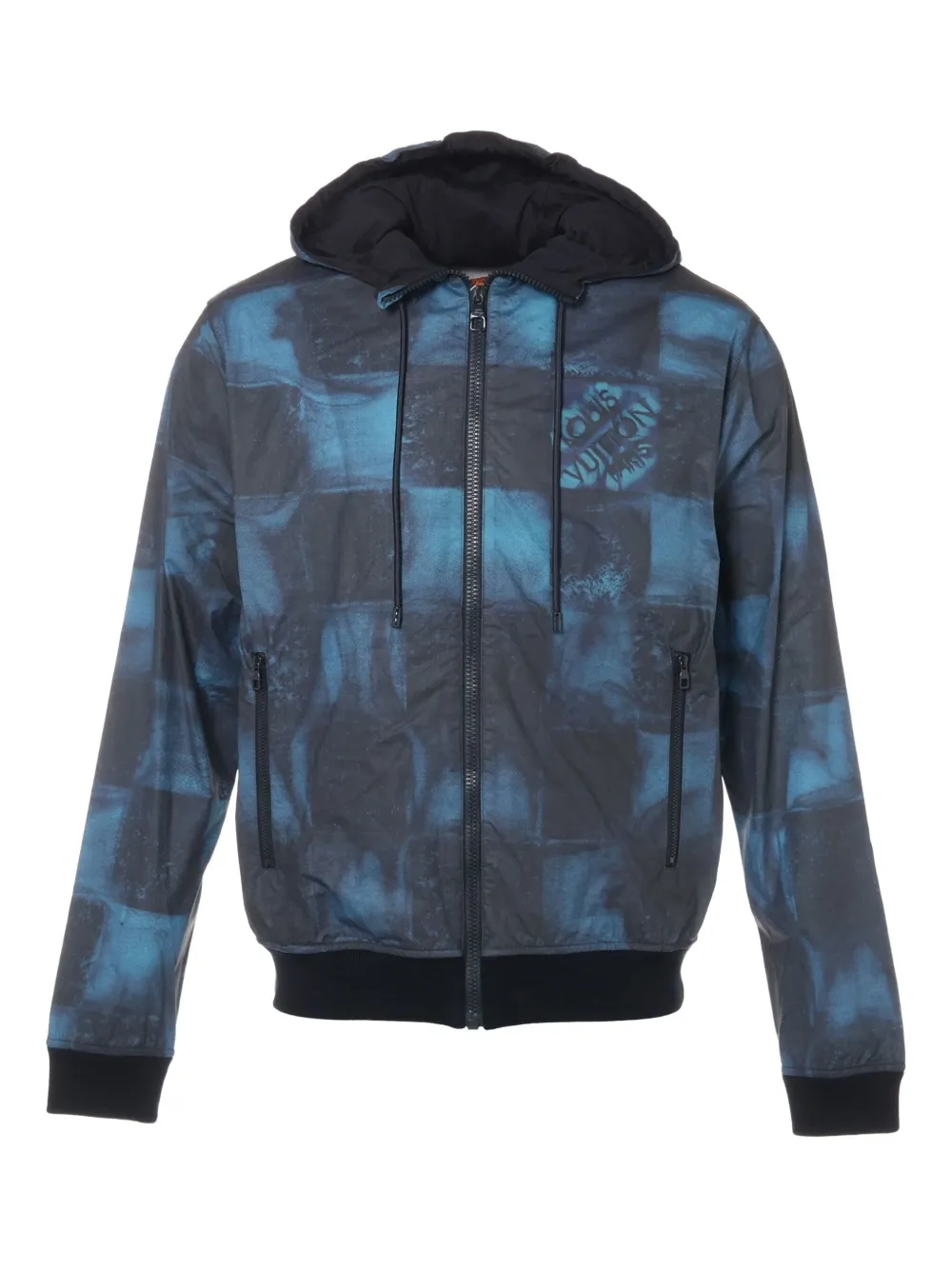 Louis Vuitton Pre-Owned 2021 Damier Salt-print hooded jacket | Blue | Image 1