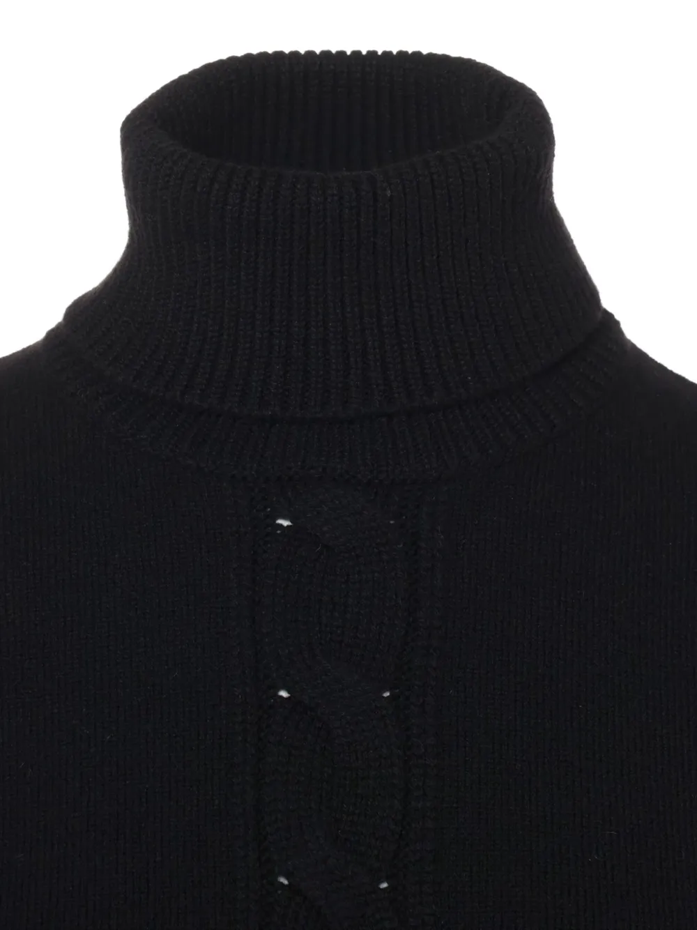 Pre-owned Celine 2000-2015 Cable-knit Turtleneck Vest In Black