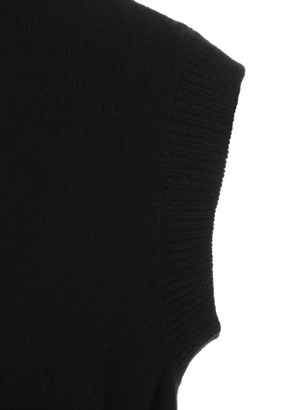 Pre-owned Celine 2000-2015 Cable-knit Turtleneck Vest In Black
