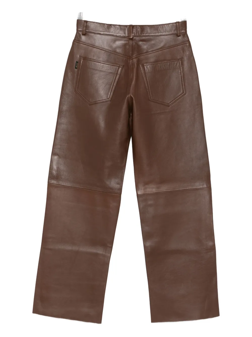 Haikure leather five-pocket trousers - Bruin