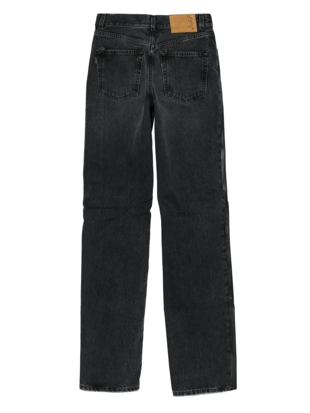 Haikure leather-panel trousers - Zwart