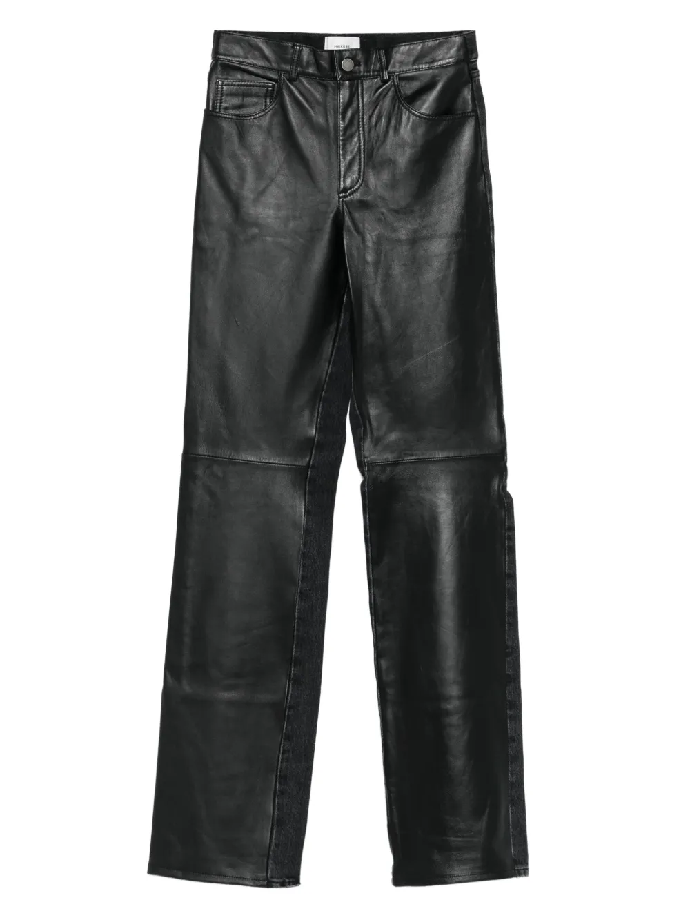 Haikure Hose mit Ledereinsatz | Schwarz | Image 1