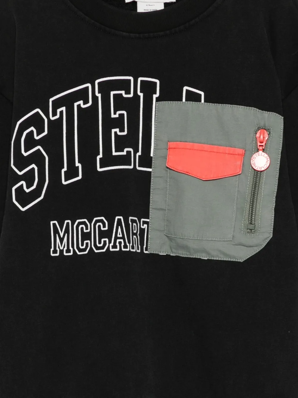 Stella McCartney Kids Sweater met logopatch en zak Zwart