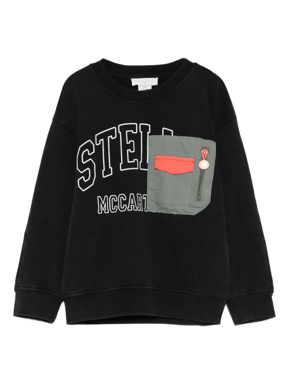 Stella McCartney Kids logo-patch pocket sweatshirt | Black | Image 1