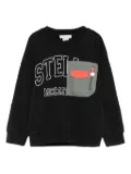 Stella McCartney Kids logo-patch pocket sweatshirt - Black
