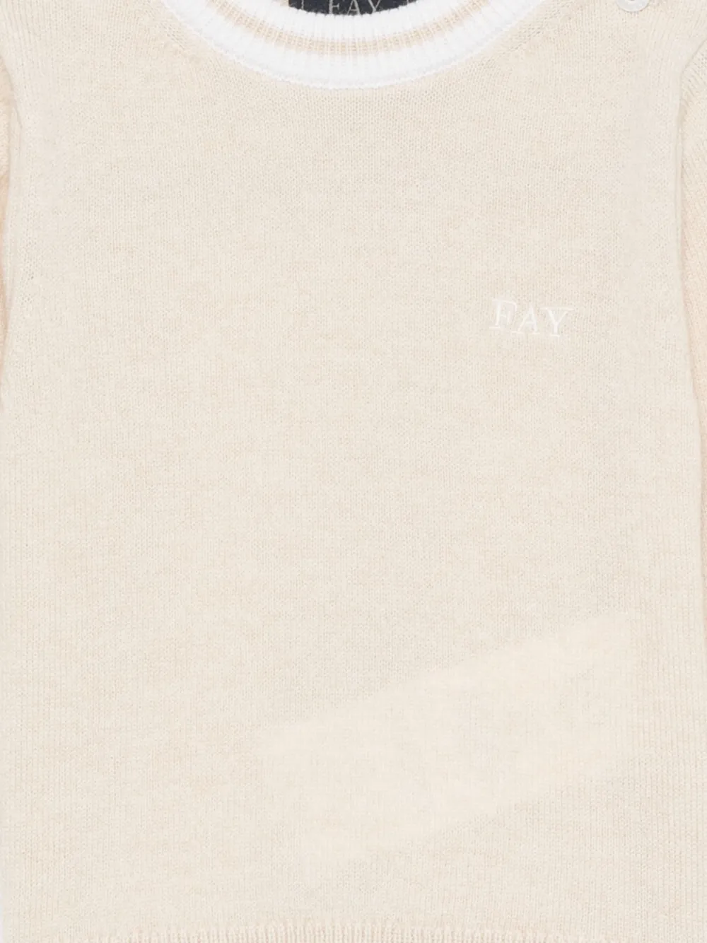 Fay Contrasting-trim Jumper In Neutral