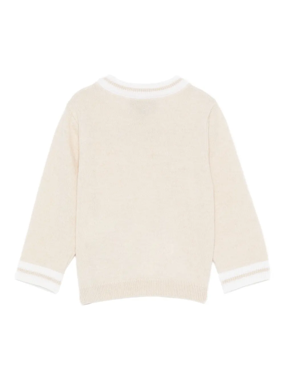 Fay Contrasting-trim Jumper In Neutral