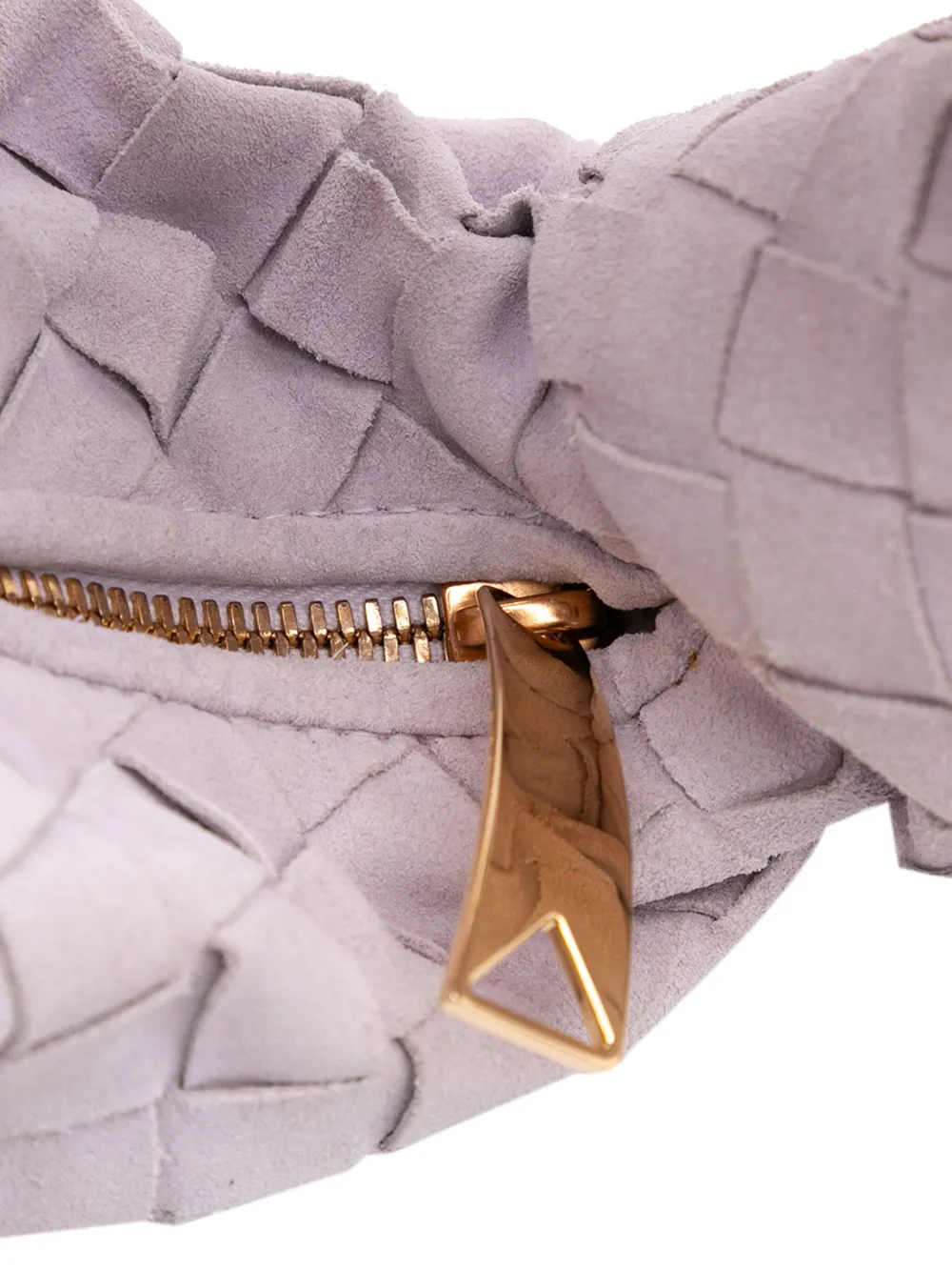 Pre-owned Bottega Veneta 2012-2025 Mini Suede Intrecciato Jodie Hobo Bag In Purple