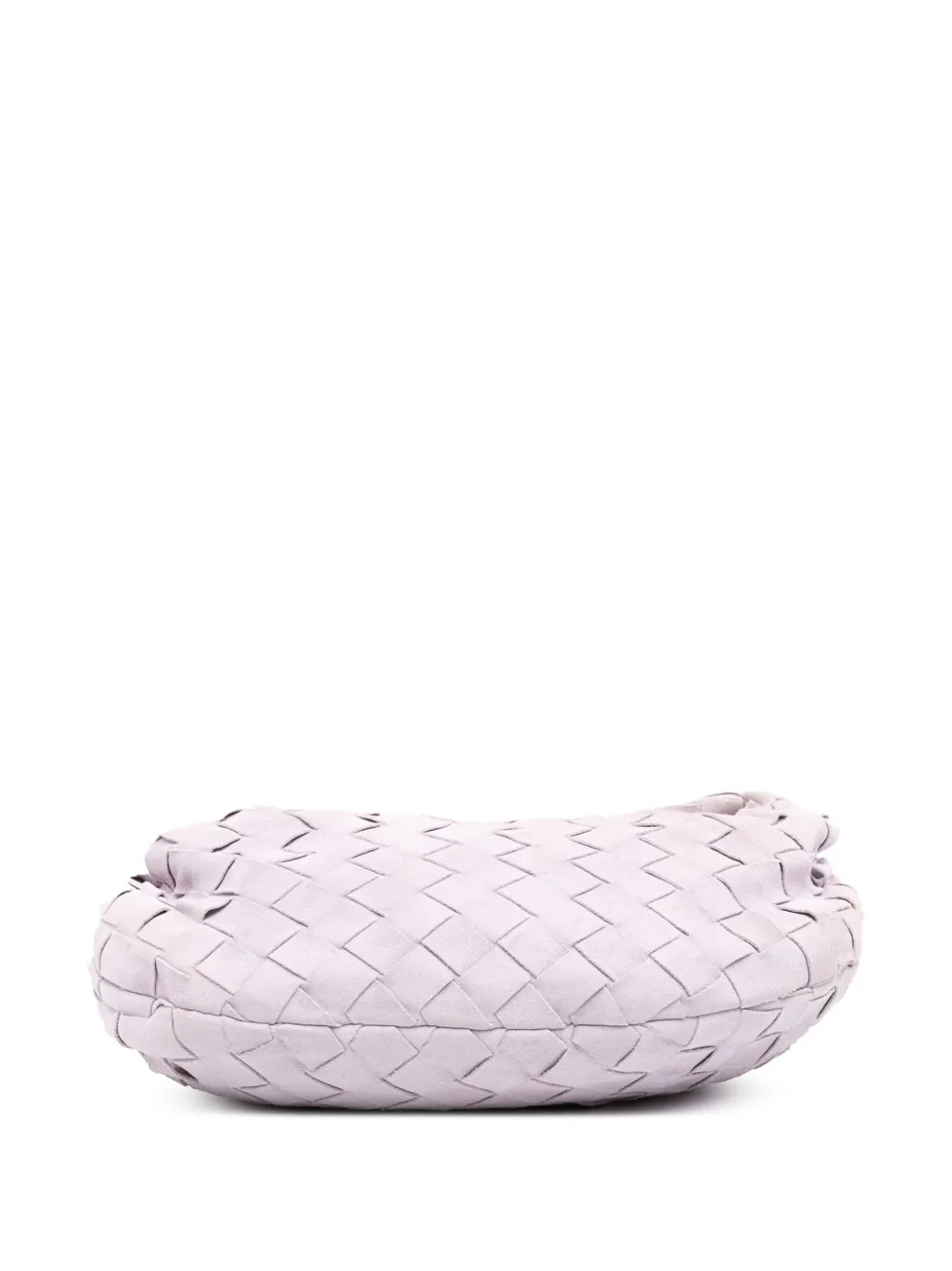 Pre-owned Bottega Veneta 2012-2025 Mini Suede Intrecciato Jodie Hobo Bag In Purple