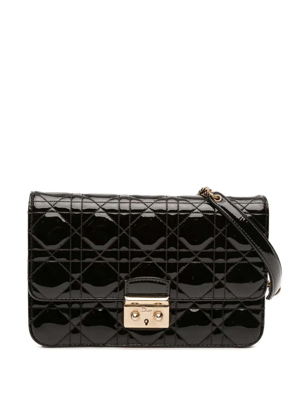 Christian Dior Pre-Owned 2015 パテント カナージュ ミス ディオール プロムナード ショルダーバッグ - Christian Dior Pre-Owned 2015 パテント カナージュ ミス ディオール プロムナード ショルダーバッグ -