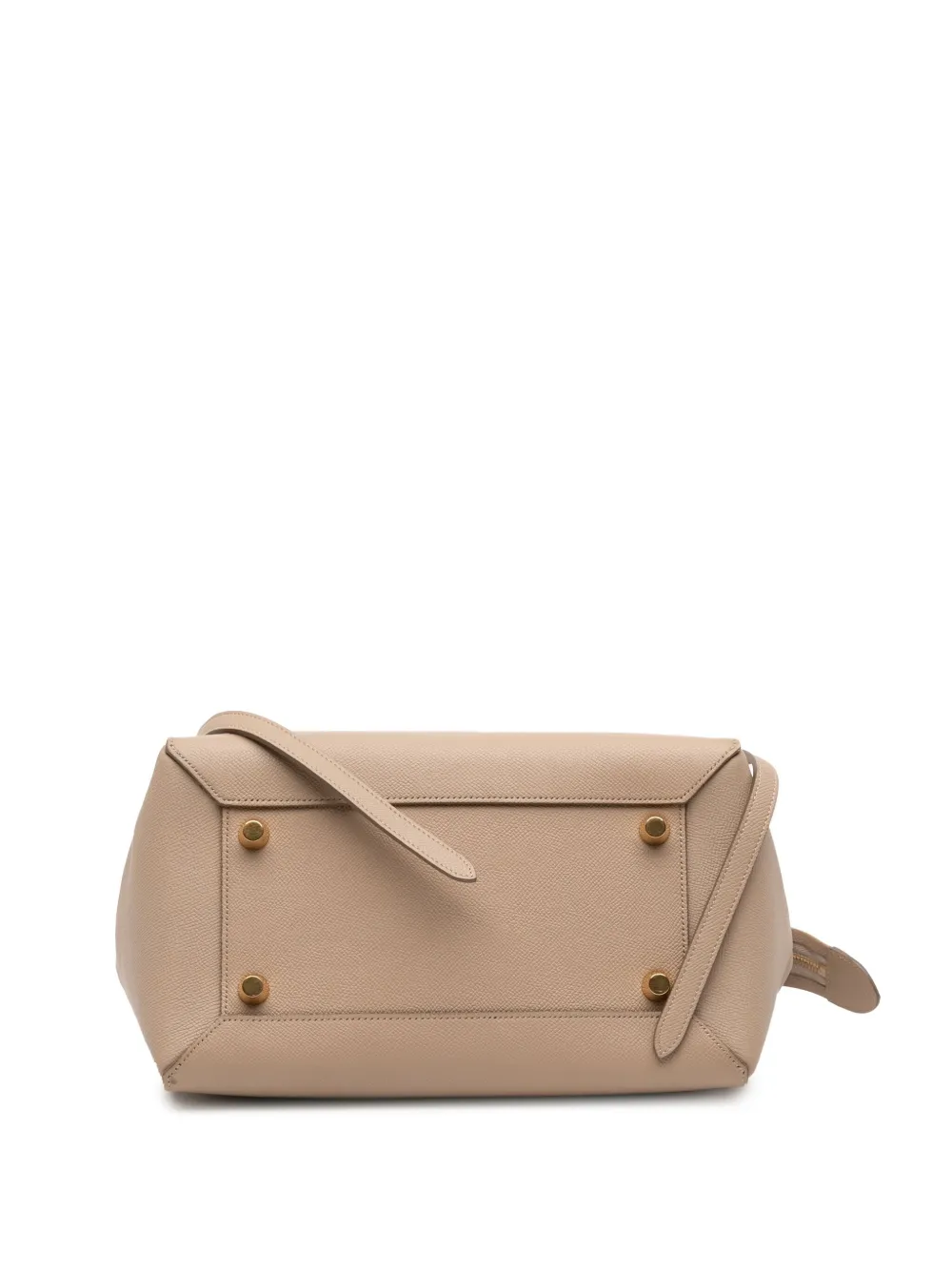 Pre-owned Celine 2016 Mini Grained Calfskin Belt Bag Satchel In Brown