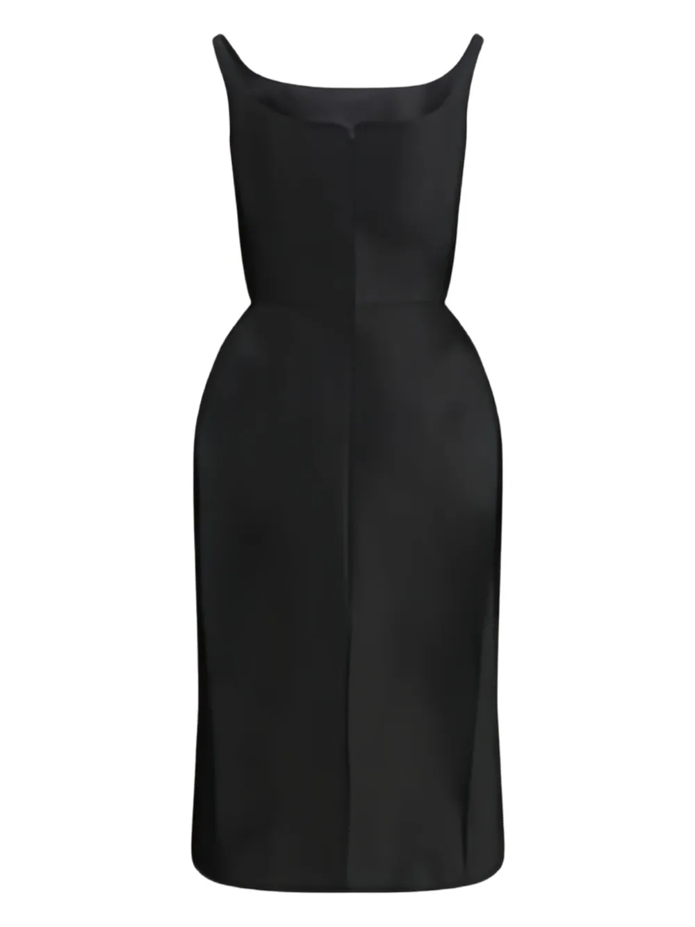 Magda Butrym midi square neck dress - Zwart