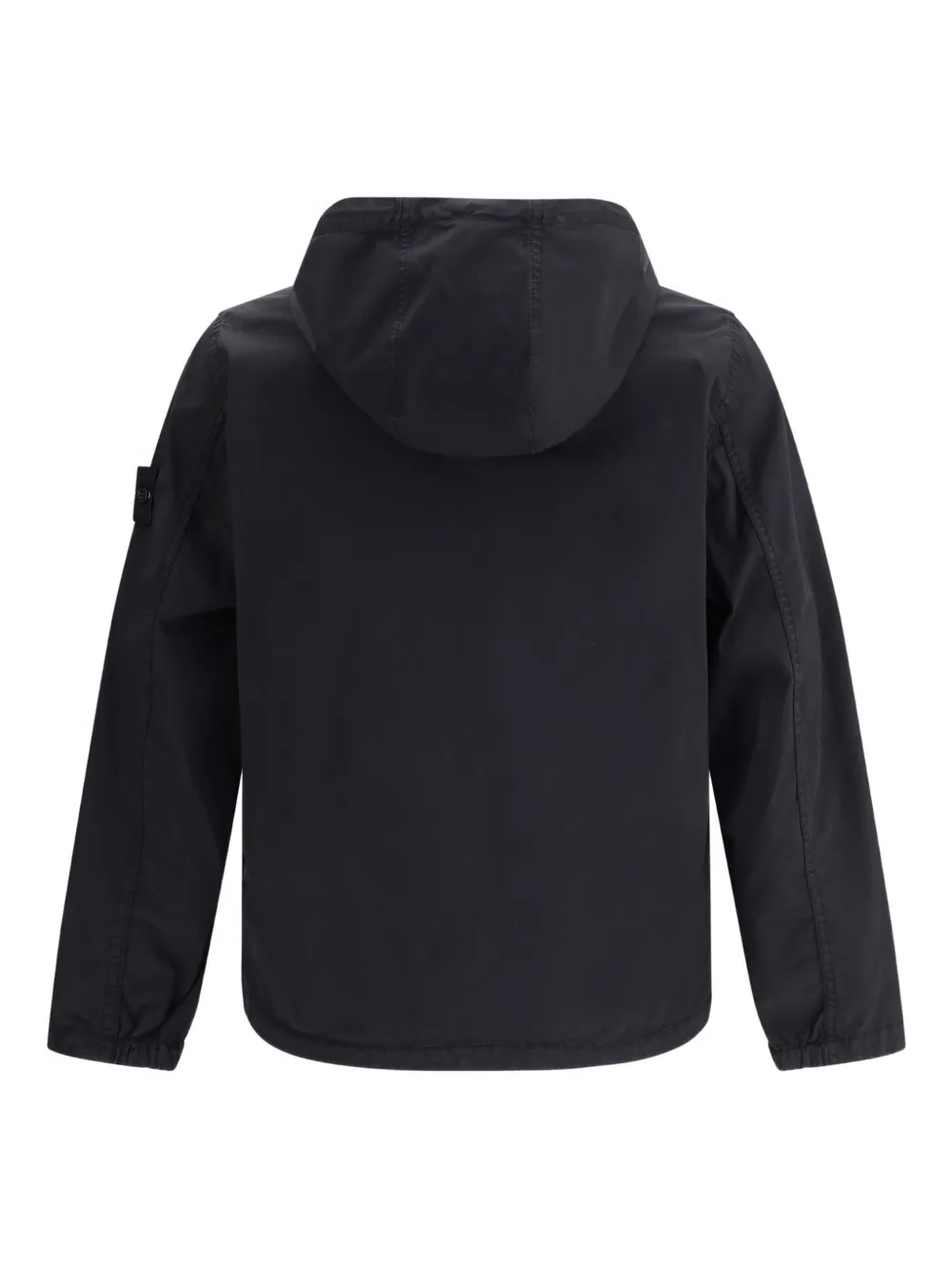 Stone Island Compass-patch Hooded Jacket In Black