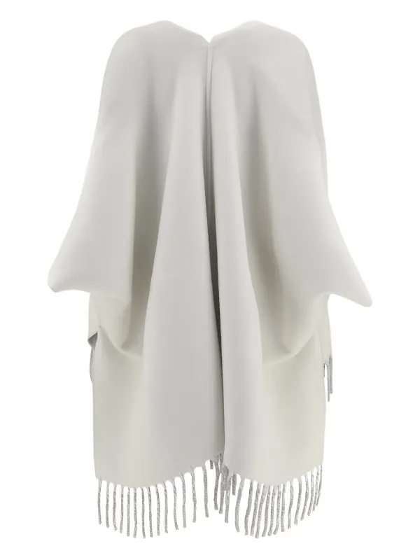 Brunello Cucinelli フリンジ ポンチョ | ホワイト | FARFETCH JP