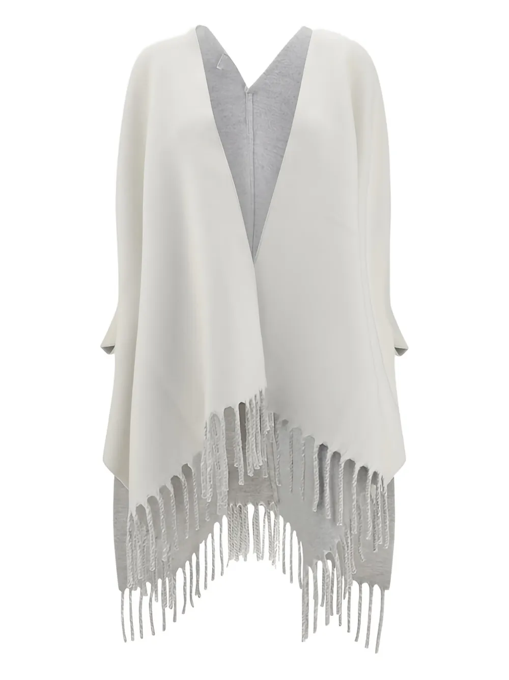 Brunello Cucinelli poncho con flecos | blanco | Image 1