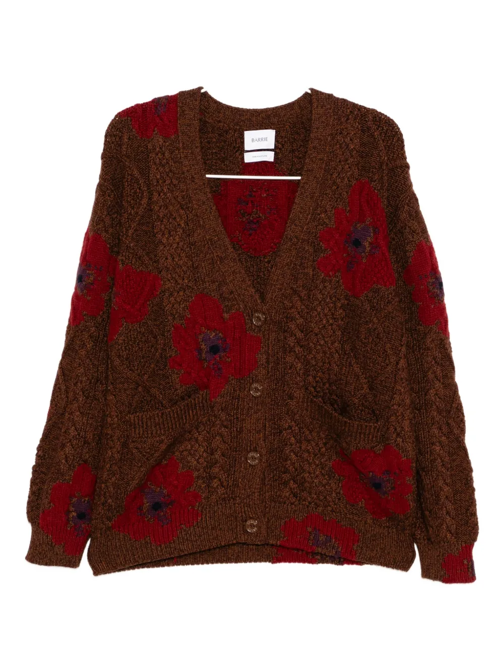Barrie Cockade-flower Cardigan In Brown