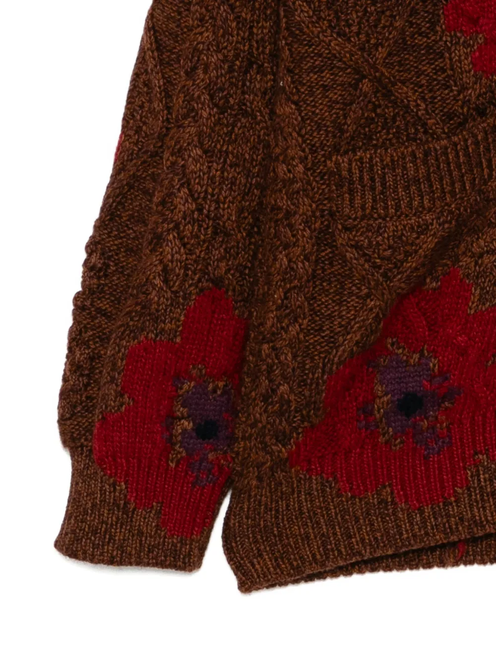 Barrie Cockade-flower Cardigan In Brown