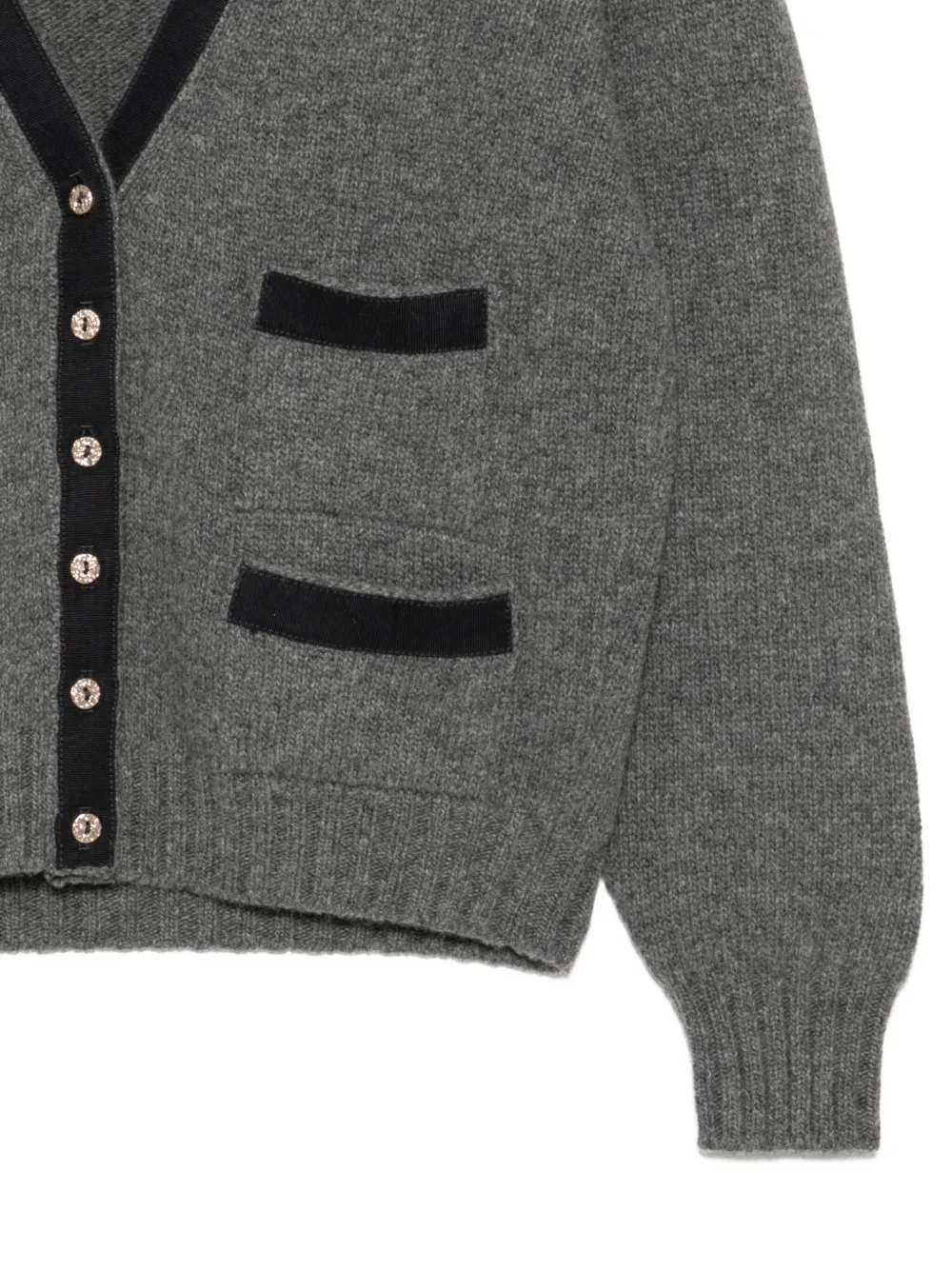 Barrie The Ribbon Cardigan In Gray