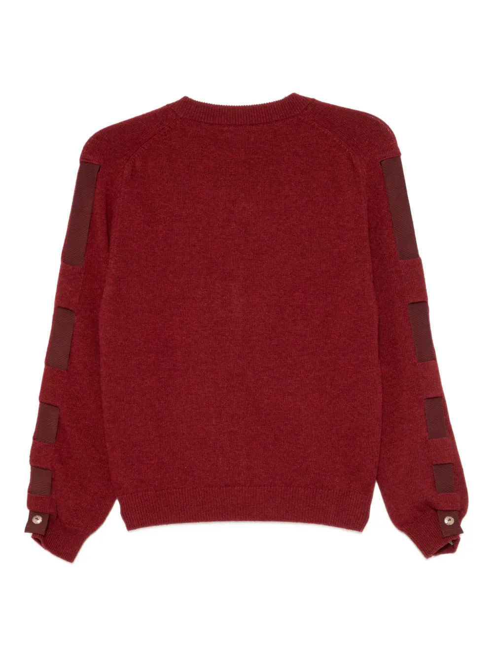 Barrie Ribbon Cardigan In Burgundy
