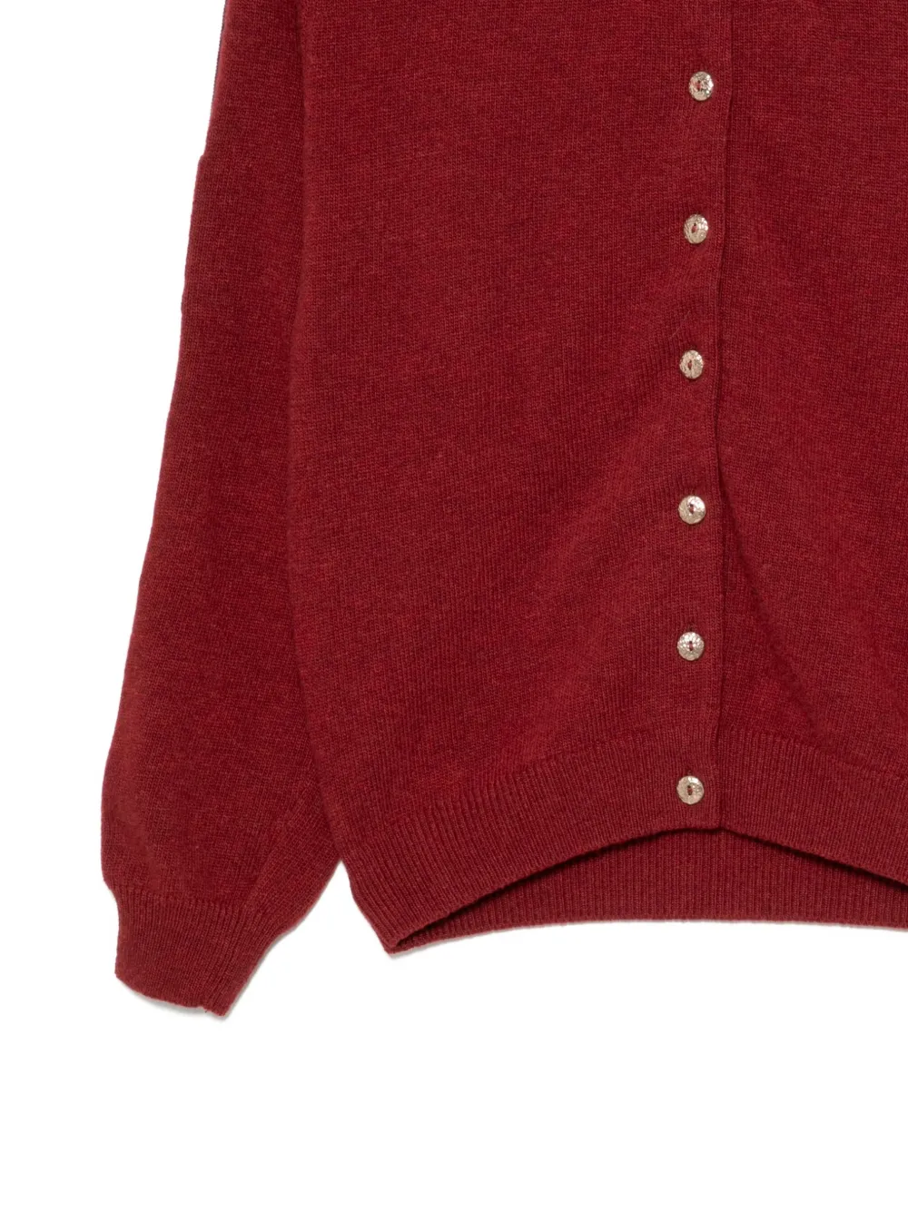 Barrie Ribbon Cardigan In Burgundy