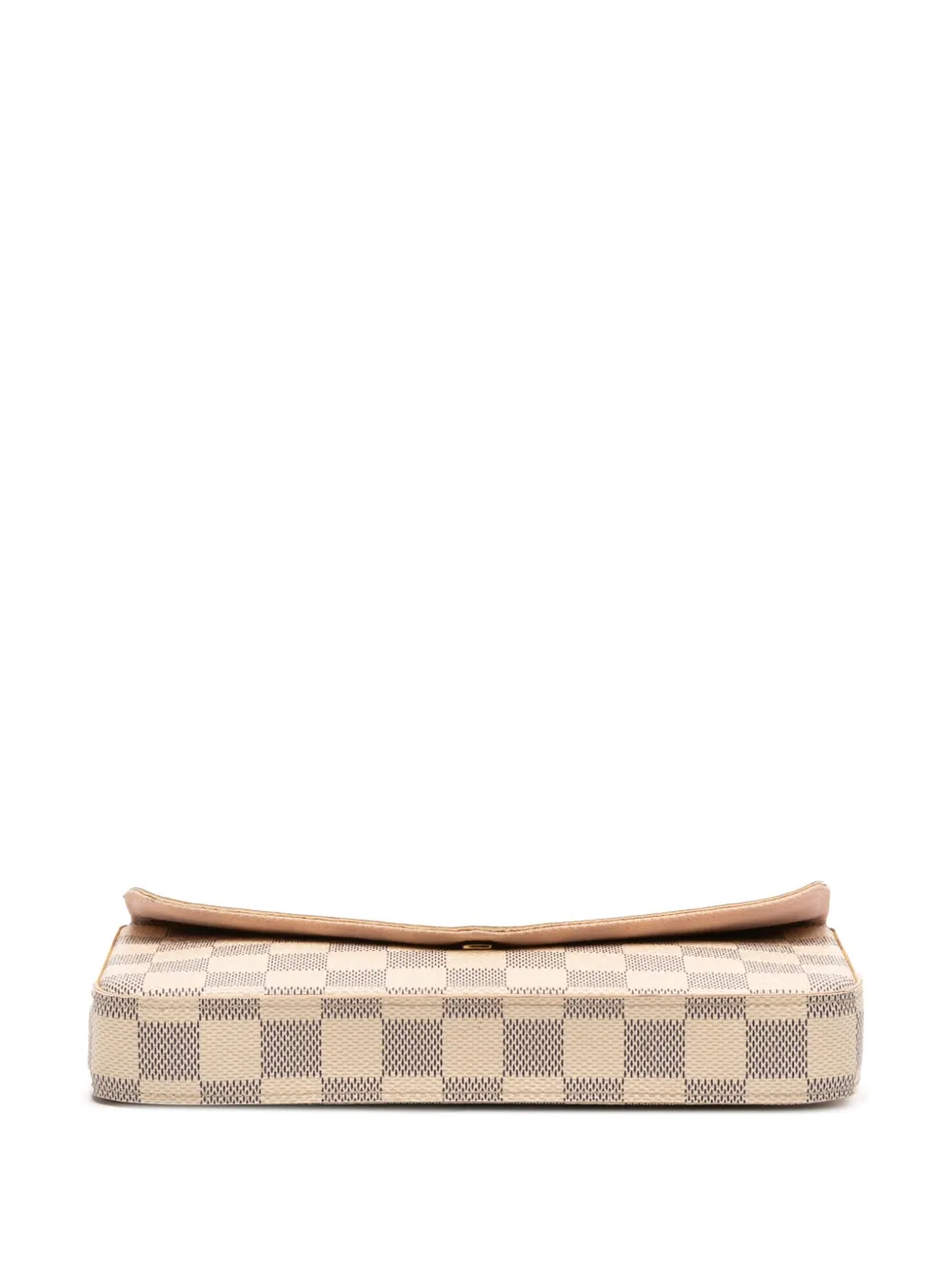 Pre-owned Louis Vuitton 2018 Damier Azur Pochette Felicie Crossbody Bag In White