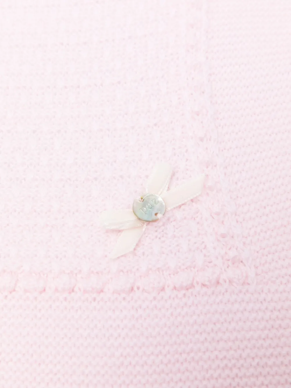 Paz Rodriguez Lace-trimmed Knitted Blanket In Pink