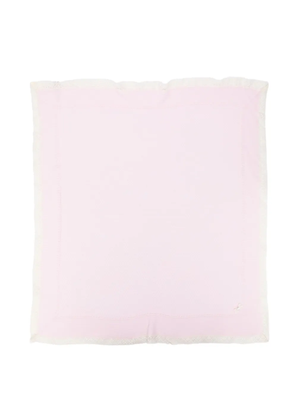 Paz Rodriguez Lace-trimmed Knitted Blanket In Pink