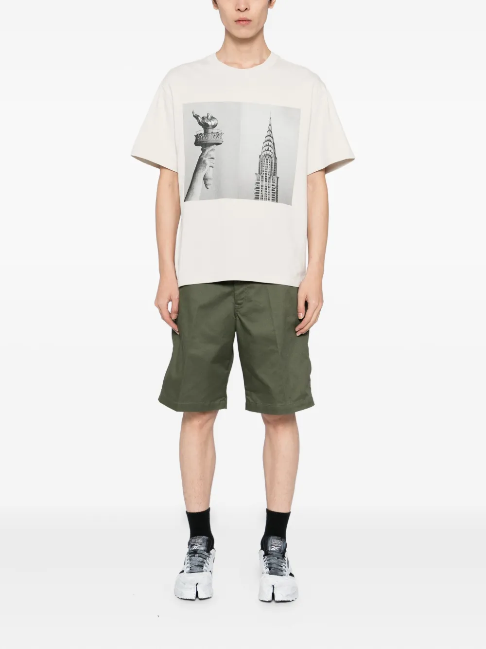 Melt T-shirt met grafische print - Beige