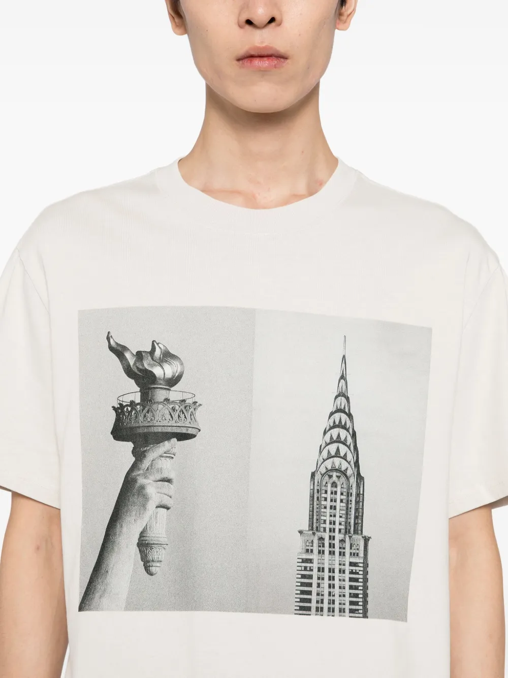 Melt T-shirt met grafische print Beige