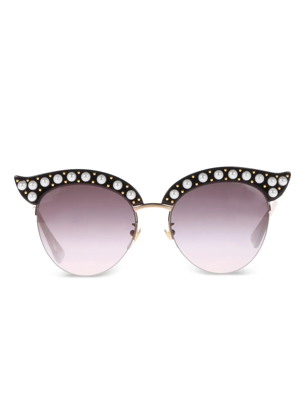 Gucci pearl-embellished cat-eye sunglasses - ブラック Gucci pearl-embellished cat-eye sunglasses - ブラック