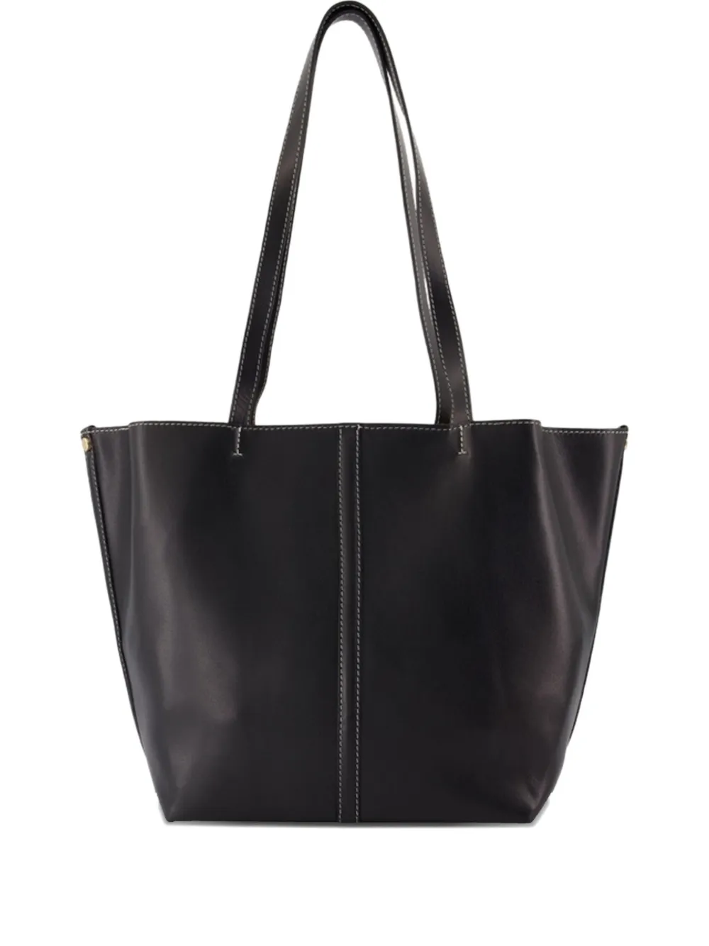 Vanessa Bruno Contrast-stitching Shoulder Bag In Black