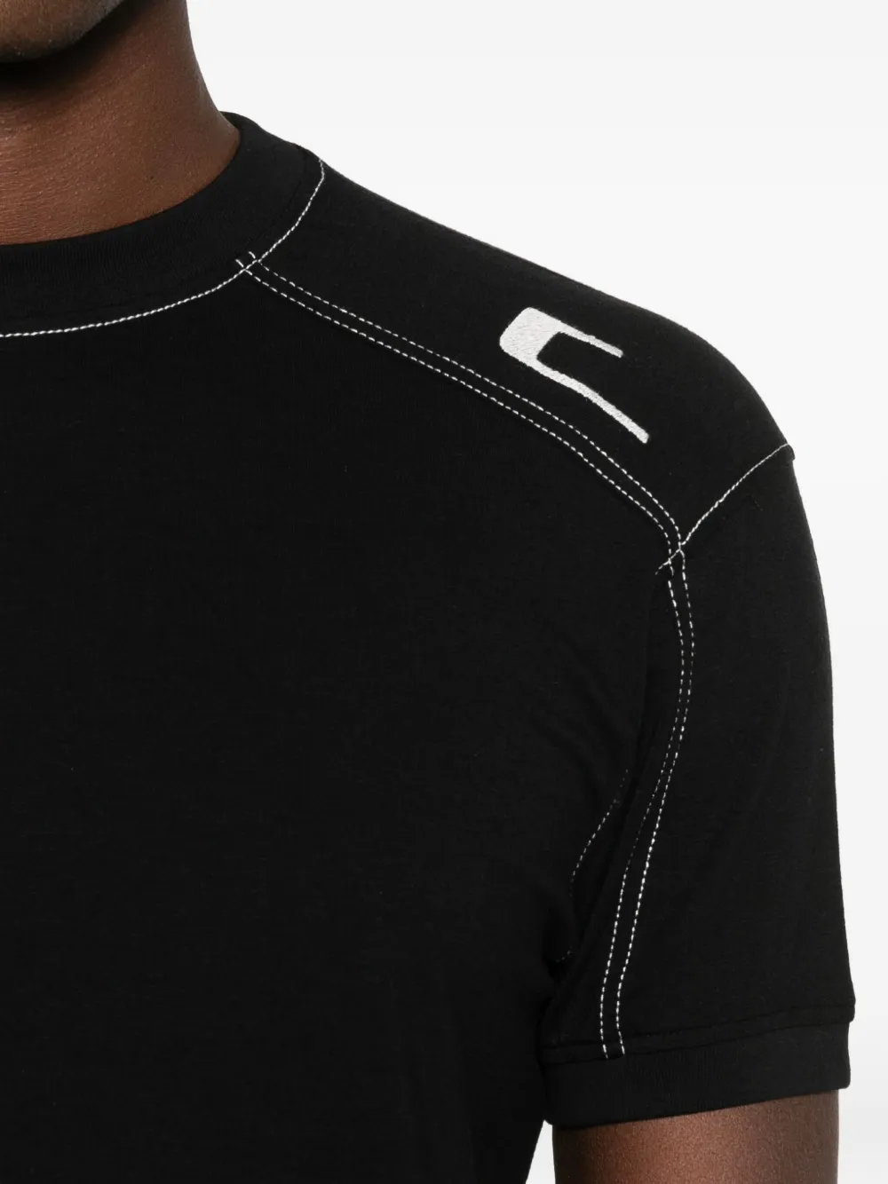 Carrer T-shirt met contrasterend stiksel Zwart