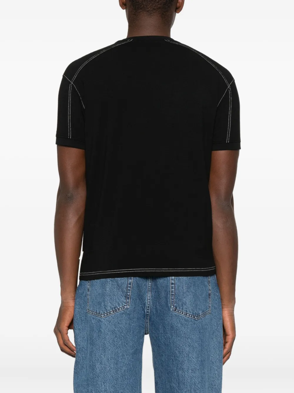 Carrer T-shirt met contrasterend stiksel Zwart