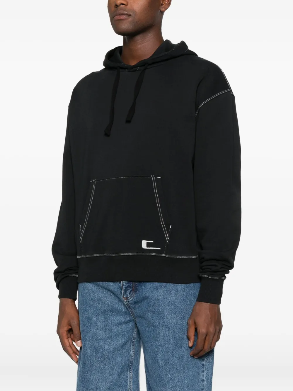 Carrer Hoodie met contrasterend stiksel Zwart
