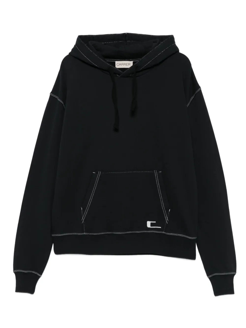Carrer contrast-stitching hoodie | Black | Image 1