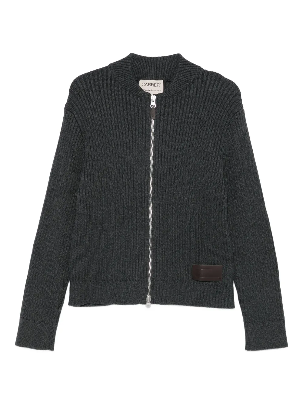 Carrer chamarra bomber de canalé con cierre | gris | Image 1