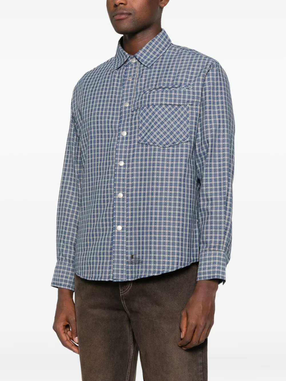 Carrer Geruit shirtjack Blauw